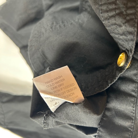 COOGI Luxury Black Embroidered Button Down Shirt Roll Tab Sleeve Military M - Picture 5 of 14